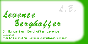 levente berghoffer business card